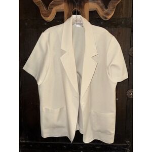 Blair Blazer Womens Size XL Jacket Vintage Button Front Career Cream Plus Sz#105